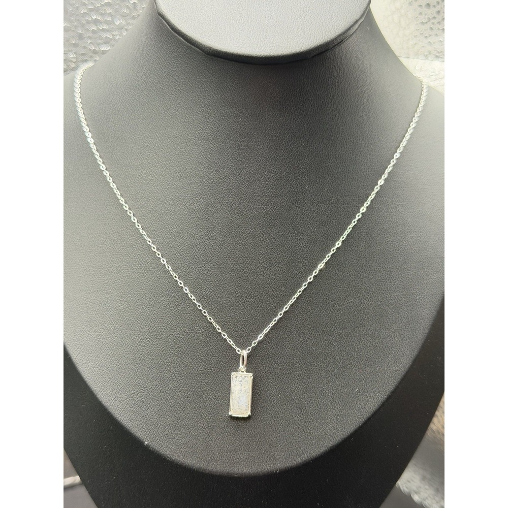 EUC 18" Sterling Silver Moonstone Pendant Necklace 925 J26